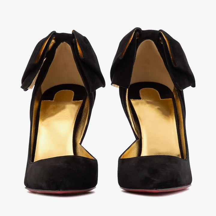 Suede Bow Stiletto Pumps - ARNO CONTI