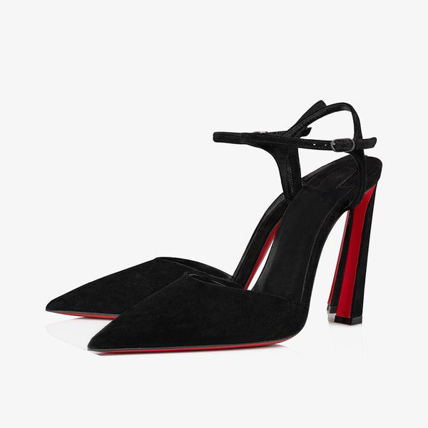 Unique Black Suede Leather Stiletto Pumps - ARNO CONTI