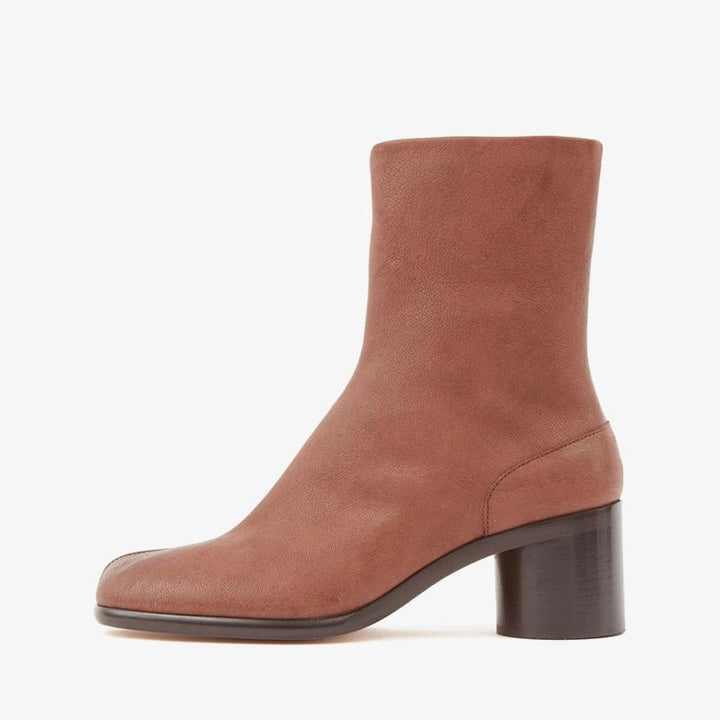 Chocolate Brown Calf Leather Ankle Boots - Arno Conti Shoe