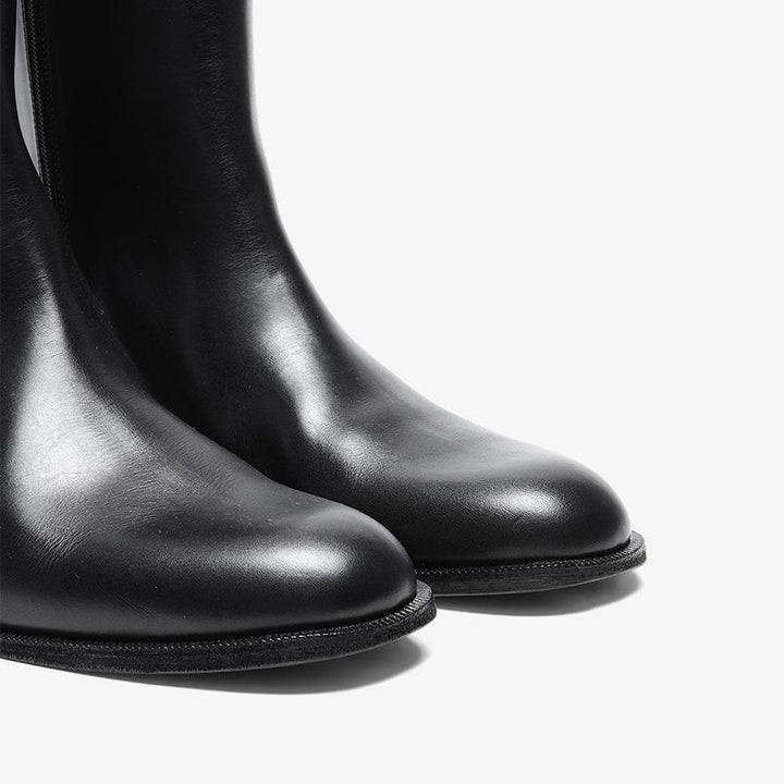 High-Shine Leather Ankle Boots - Arno Conti Shoe