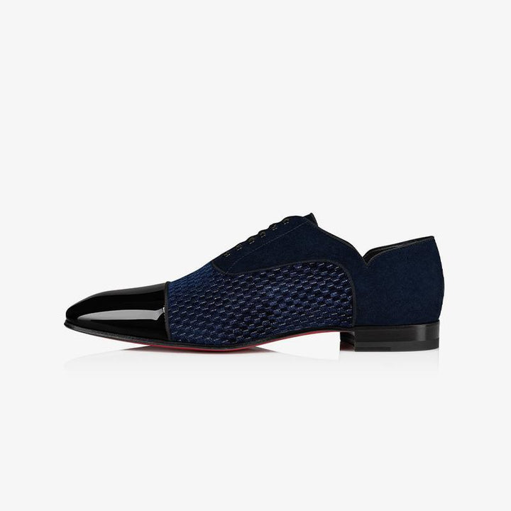 Navy Blue Suede Patent Leather - ARNO CONTI