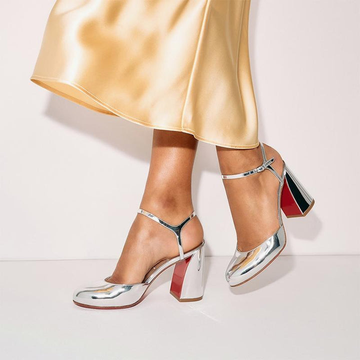 Silver Mirro-Effect Leather Pump - ARNO CONTI