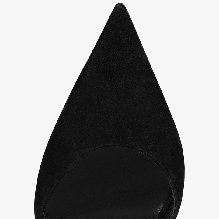 Unique Black Suede Leather Stiletto Pumps - ARNO CONTI