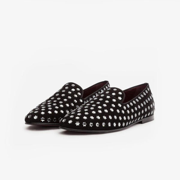 Suede Stars Loafers Flats Slip on - Arno Conti Shoe