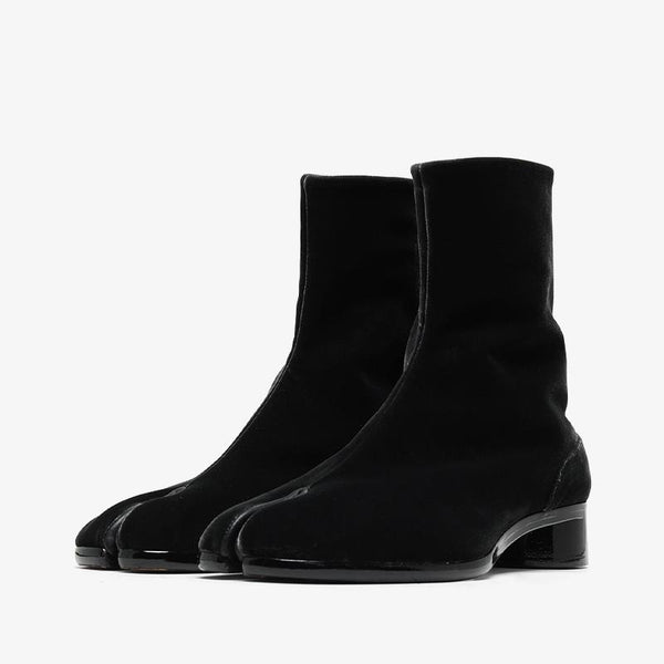 Velvet Split-Toe Ankle Boots - Arno Conti Shoe
