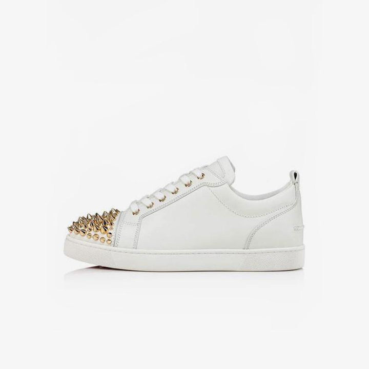 Studded White Sneakers with Metallic Accents - ARNO CONTI