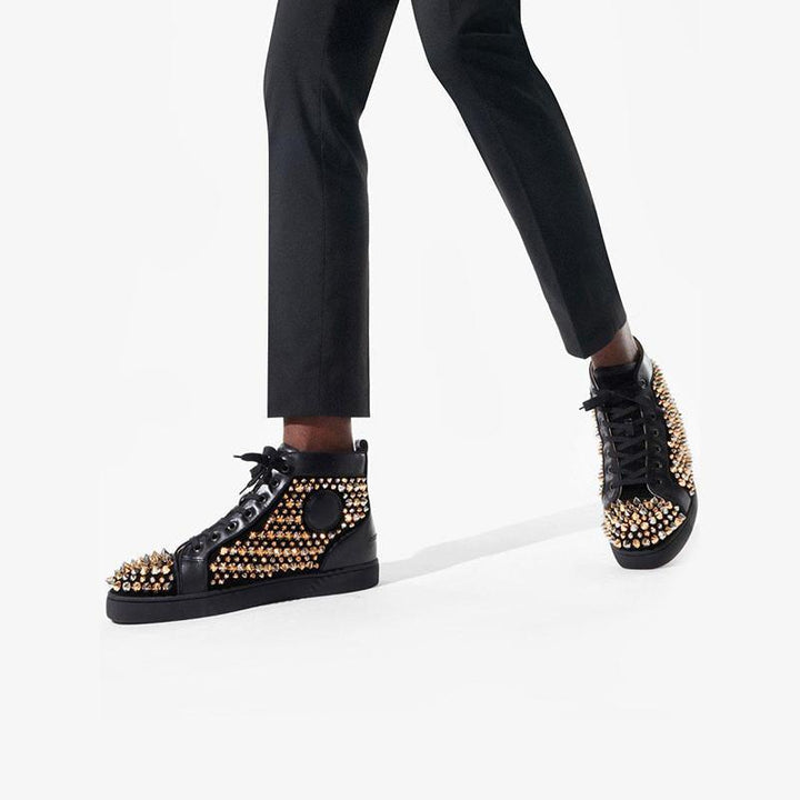 Striking Studded High-Top Sneakers - ARNO CONTI