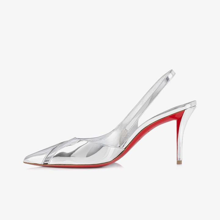 Elegant Silver Metallic Slingback Pump - ARNO CONTI