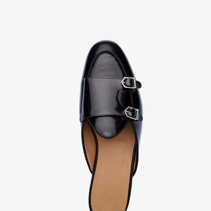 Mens Black Monk Strap Shoes - ARNO CONTI