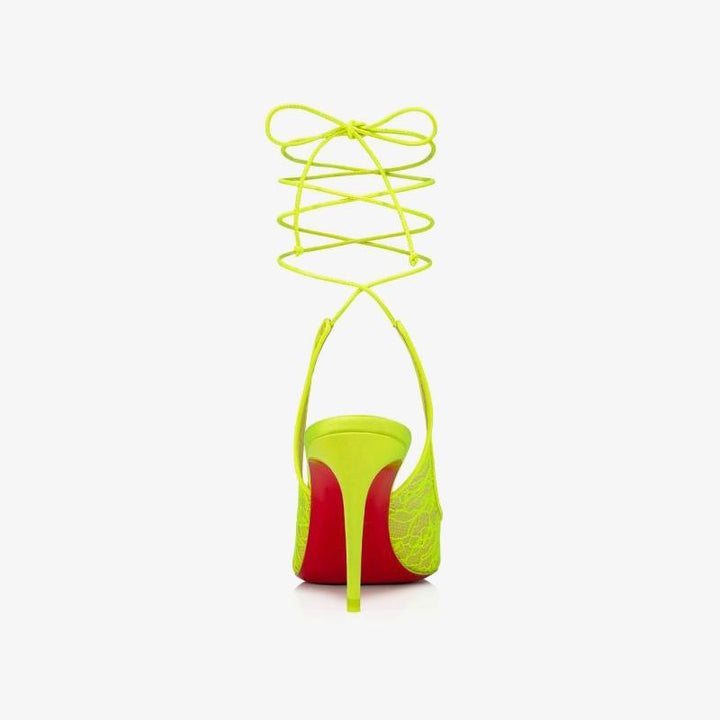 Fluo Yellow Lace-Up Stiletto Pump - ARNO CONTI
