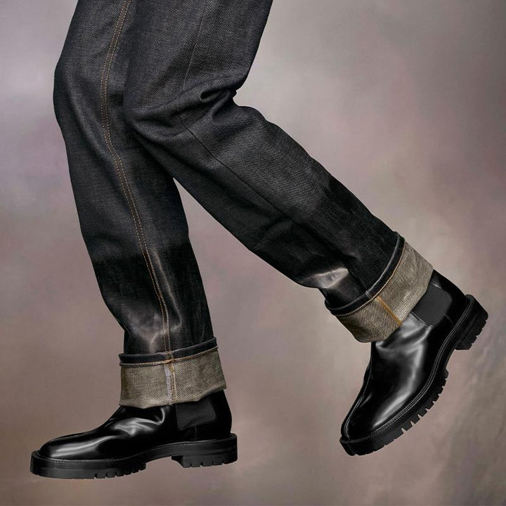 Black Calf Leather Slip-On Boots Unisex - Arno Conti Shoe