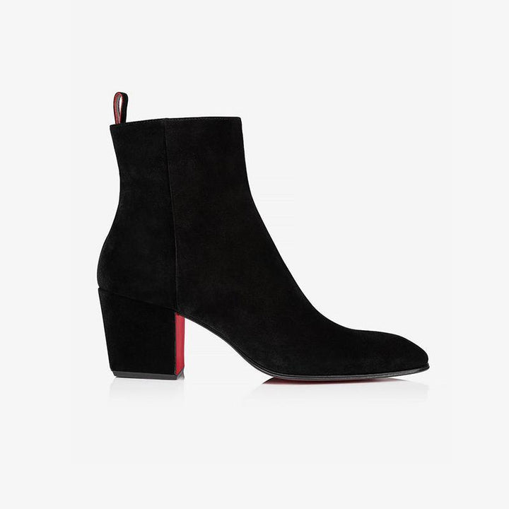 High Heel Black Suede Boots - ARNO CONTI
