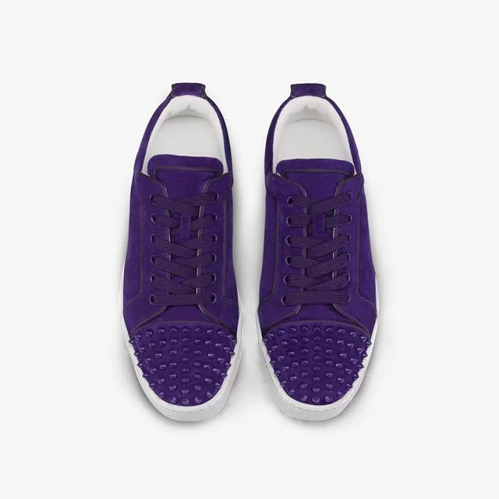 Rivets Low Suede Sneakers Round Toe - ARNO CONTI