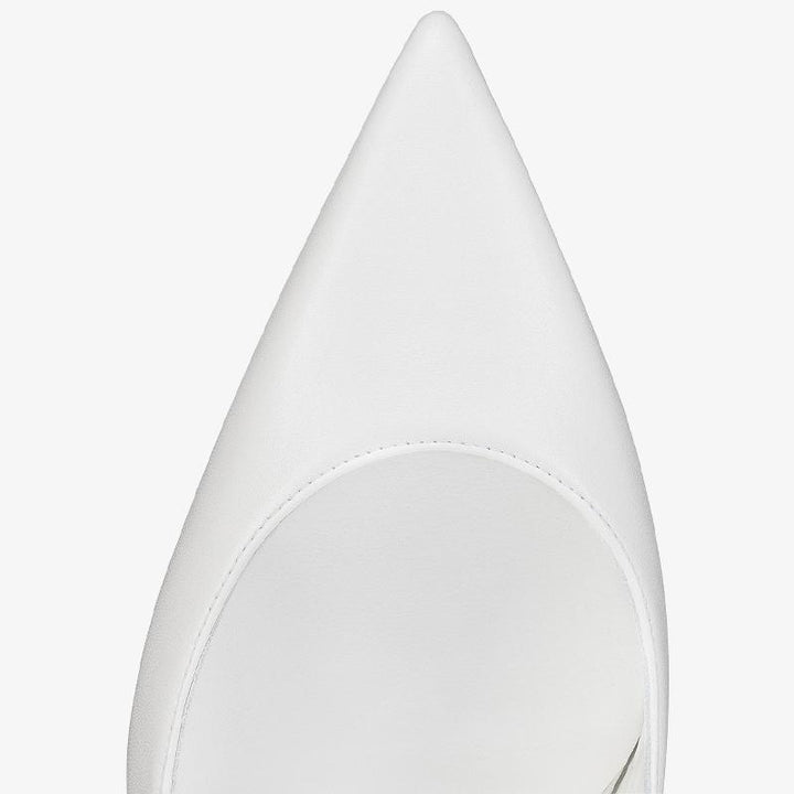 White Leather Strap 100mm Pump - ARNO CONTI