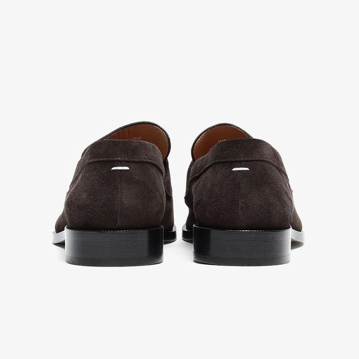 Dark Brown Split- Toe Suede Loafers - Arno Conti Shoe