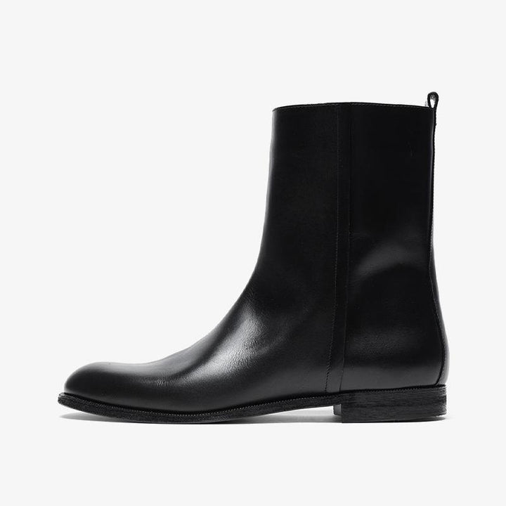 High-Shine Leather Ankle Boots - Arno Conti Shoe