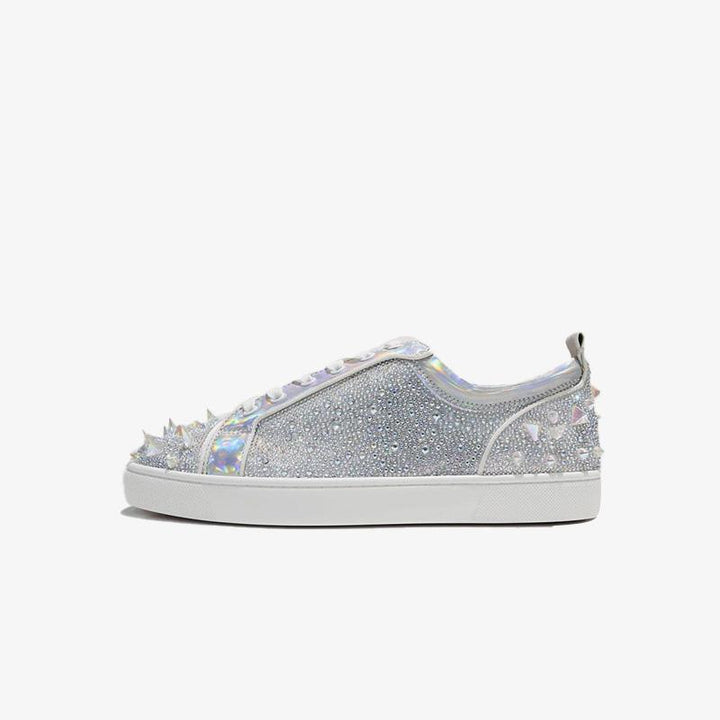 Silver Round Toe Spike Shoes - ARNO CONTI