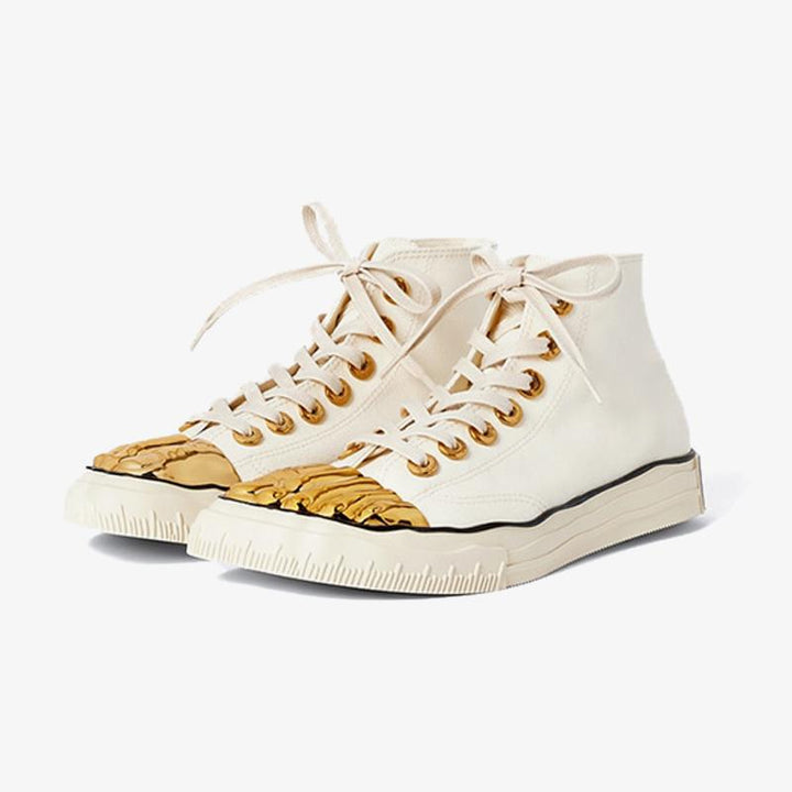 Beige Canvas Sneaker with Golden Details - Arno Conti Shoe