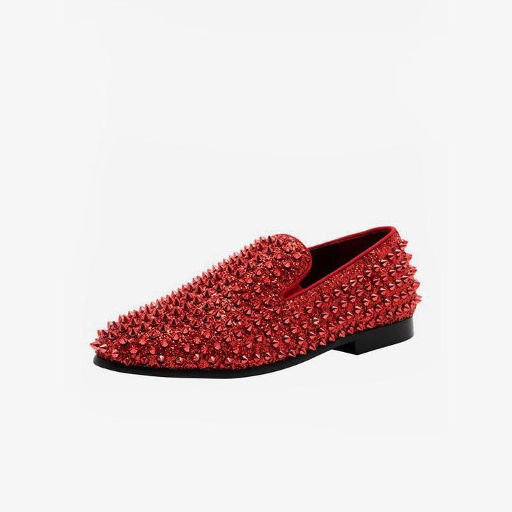 Sequined Glitter Spikes Rivets Loafer - ARNO CONTI