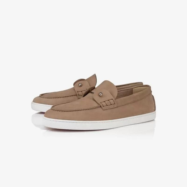 Amber Silver Collar Nubuck Suede Boat Sneakers - ARNO CONTI