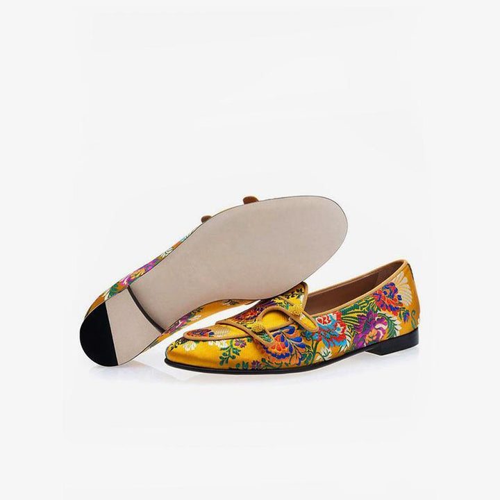 Embroidered Silk Loafers - Arno Conti Shoe