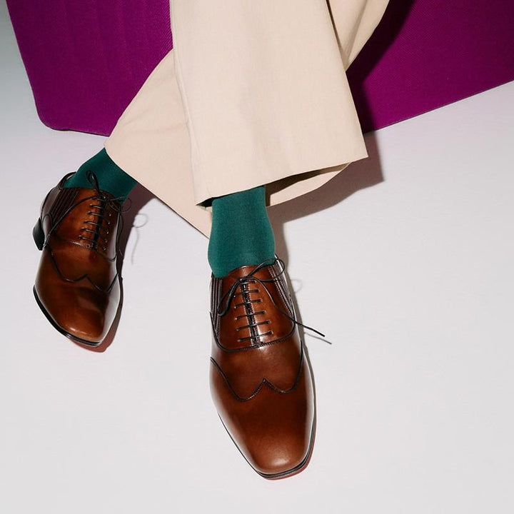 Brown Layout Cut Lace-up Shoes - ARNO CONTI