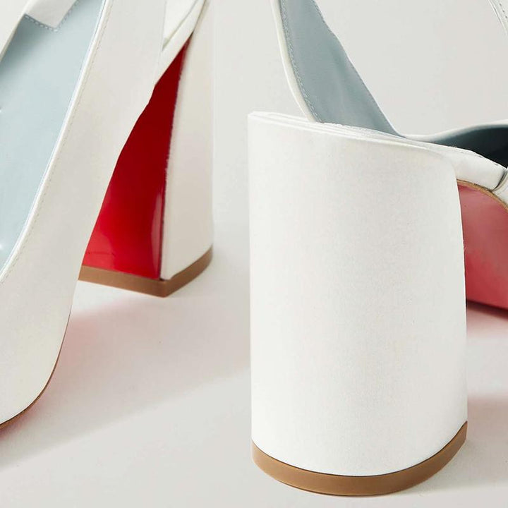 White Satin Pump with Adjustable Ankle Strap - ARNO CONTI