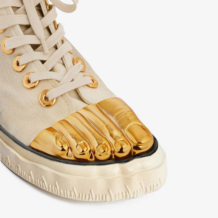 Beige Canvas Sneaker with Golden Details - Arno Conti Shoe