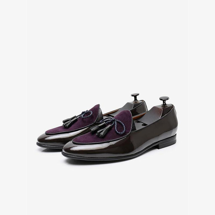 Patent Leather Tassel Loafers - Arno Conti Shoe