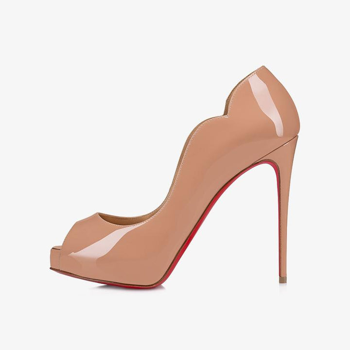 Beige Patent Pumps with 120mm Heel - ARNO CONTI