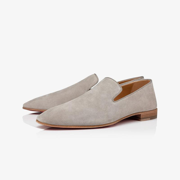 Flat Loafers Suede Men Veau Velours Grey - ARNO CONTI