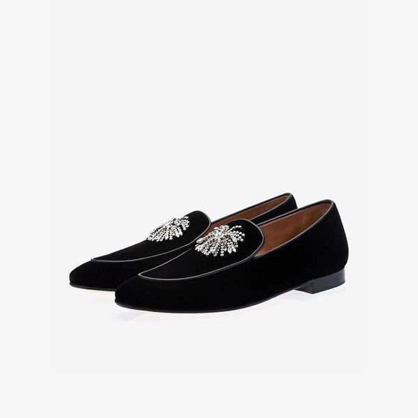 Black Suede Loafers Round Toe - Arno Conti Shoe
