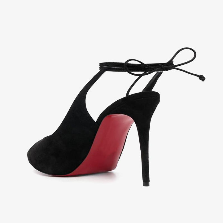 Suede Lace-Up Pumps with 120mm Heel - ARNO CONTI