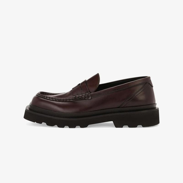Brown Chunky Sole Penny Calf Loafer - Arno Conti Shoe