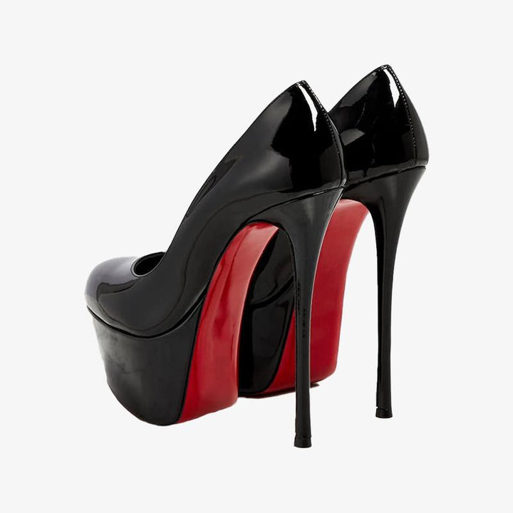 Black Patent Leather 140mm Pumps - ARNO CONTI