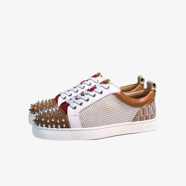Studded Mixed Texture Sneakers - ARNO CONTI