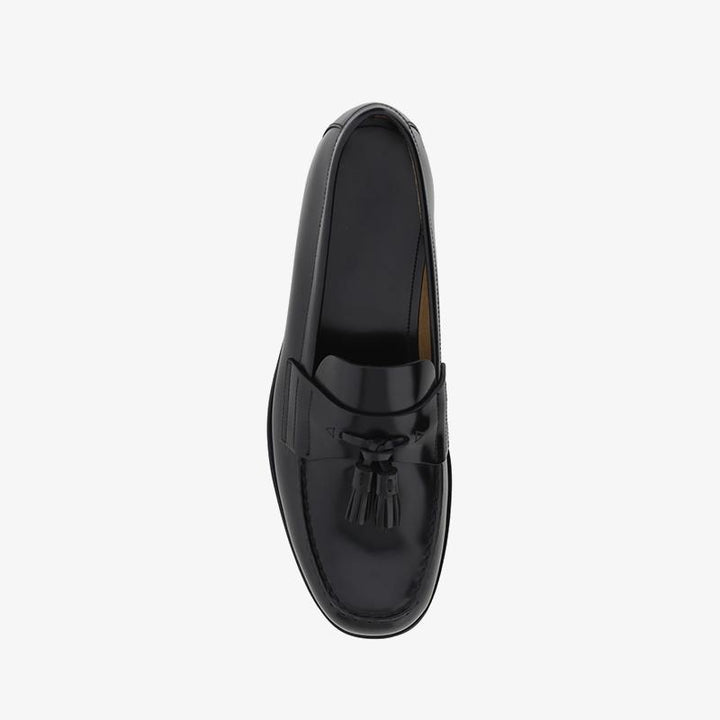 Round Toe Tassel Leather Flat Loafers - Arno Conti Shoe