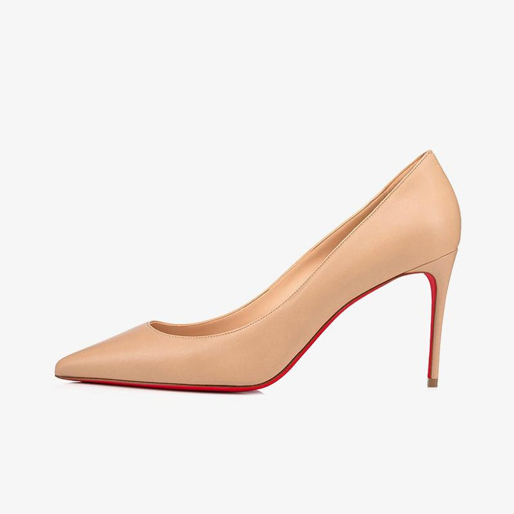Nude Nappa Leather Pointed Toe Pumps - ARNO CONTI