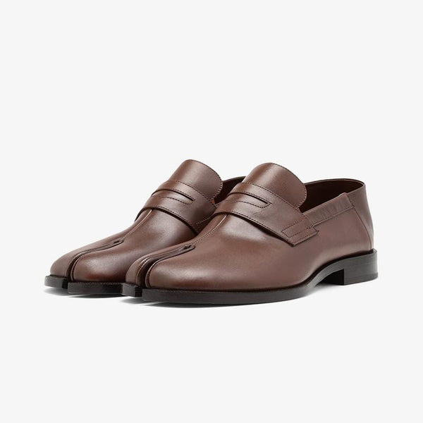 Brown Calf Leather Shoes with Square Heel - Arno Conti Shoe