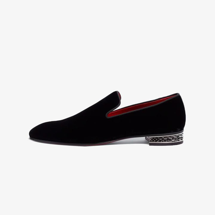 Spike-Heel Velvet Loafers Men Slip-ons - ARNO CONTI