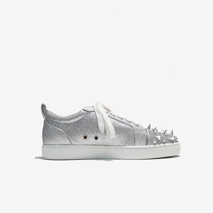Bedazzled Silver Studded Sneakers - ARNO CONTI