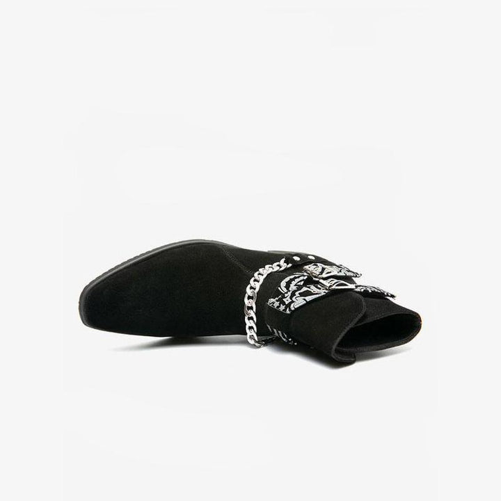 Suede Leather Jodhpur Boots Chains - Arno Conti Shoe