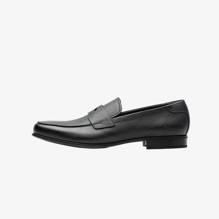 Men Penny Black Flats Calf Loafers - Arno Conti Shoe