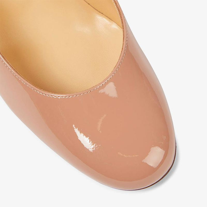 Nude Leather Round-Toe Pumps - ARNO CONTI