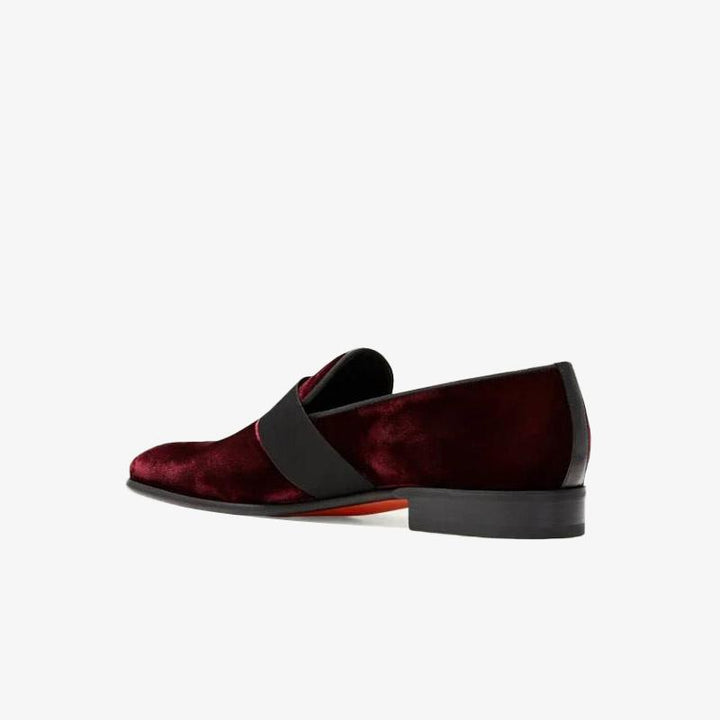Regal Burgundy Velvet Loafers - Arno Conti Shoe
