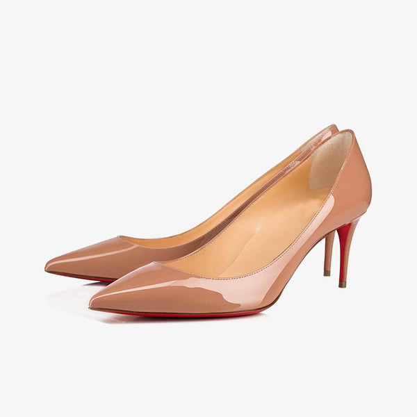 Beige Patent Leather Pointed Pumps 60mm - ARNO CONTI