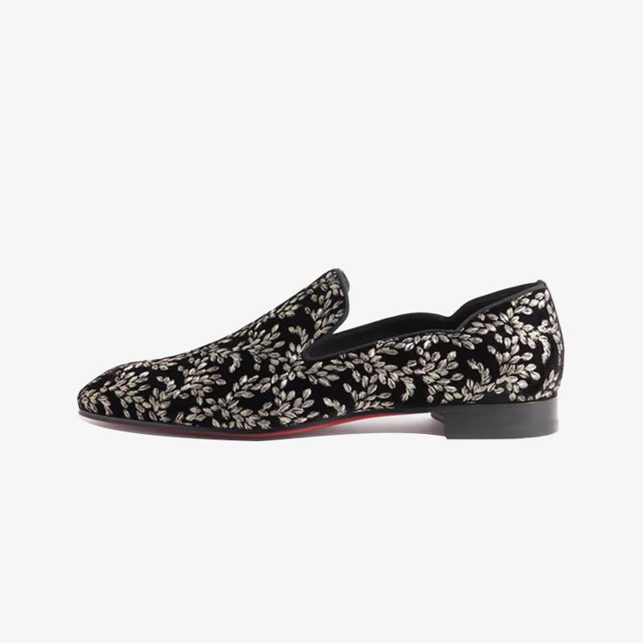 Black Loafers with Embroidered Uppers - ARNO CONTI