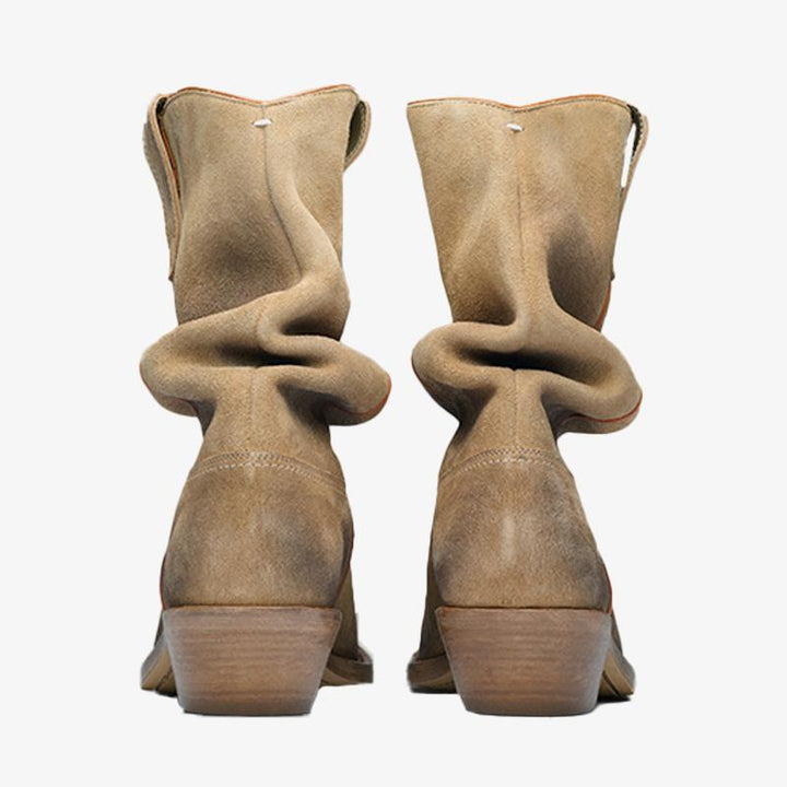 Split-Toe Beige Suede Boots Men's - Arno Conti Shoe