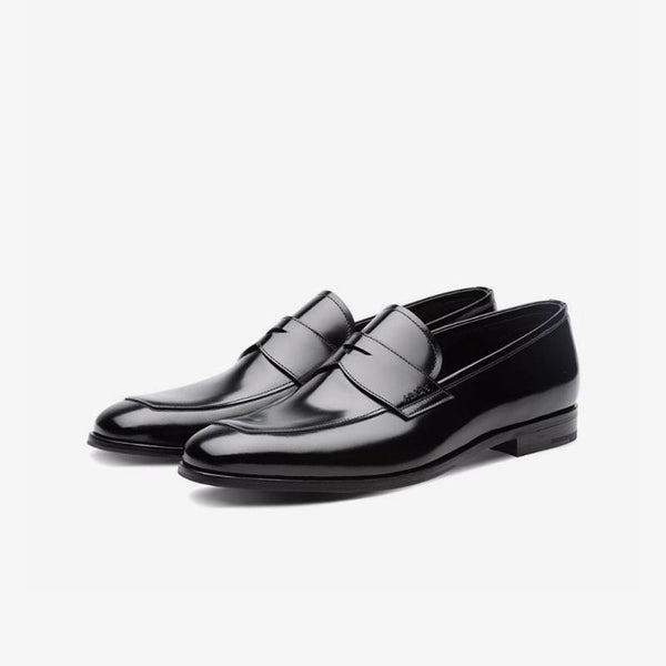 Penny Polished Black Leather Loafer - Arno Conti Shoe