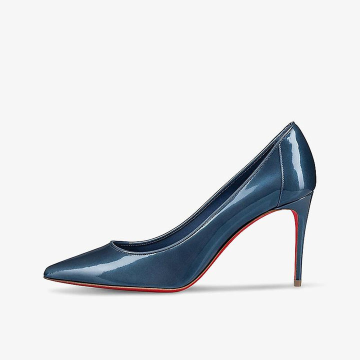 Dark Sea Blue Patent Leather Pump - ARNO CONTI